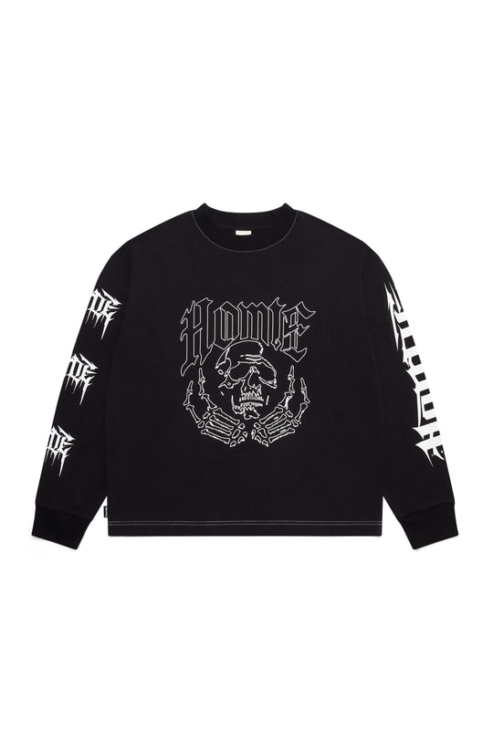 Skull LS Tee - Black