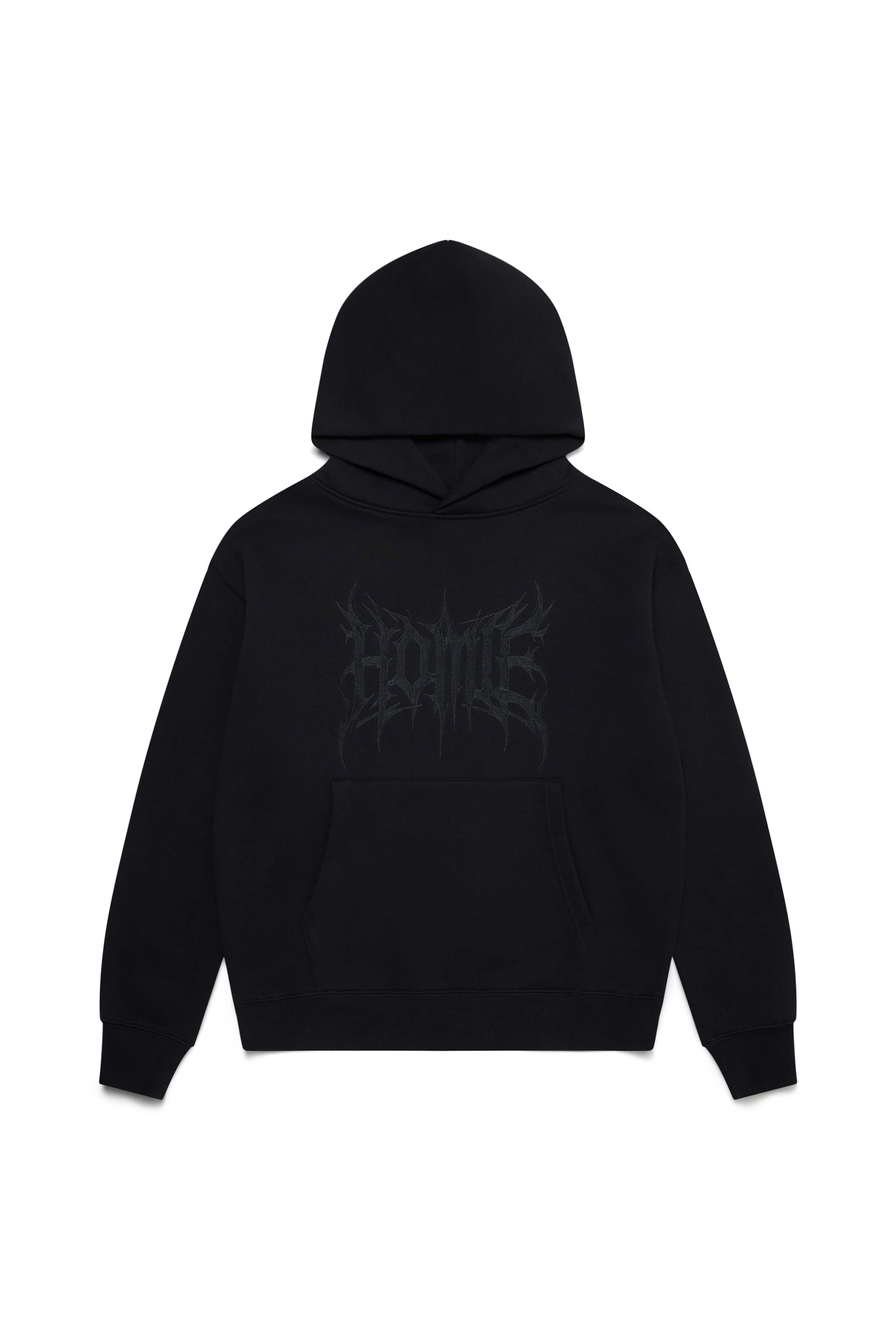 Blackout Gothic Hoodie - Black