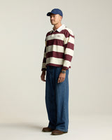 Squiggle Rugby Polo - Cream / Burgundy
