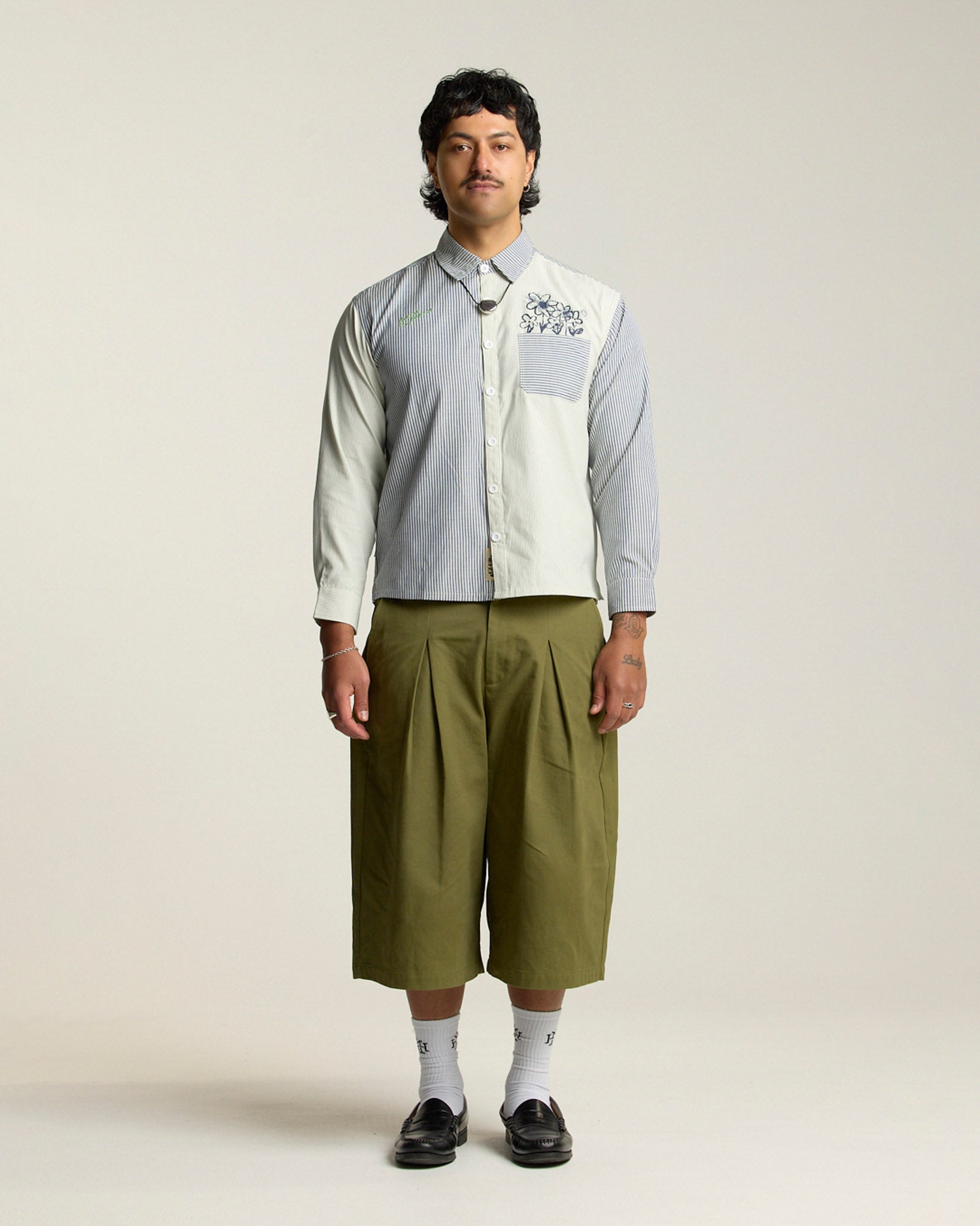 Purpose Oxford Shirt - Apple Green/Navy