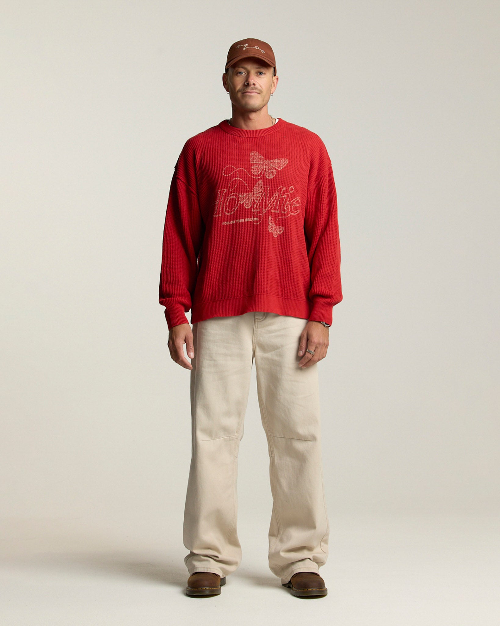 Dreams Waffle Knit - Burnt Orange