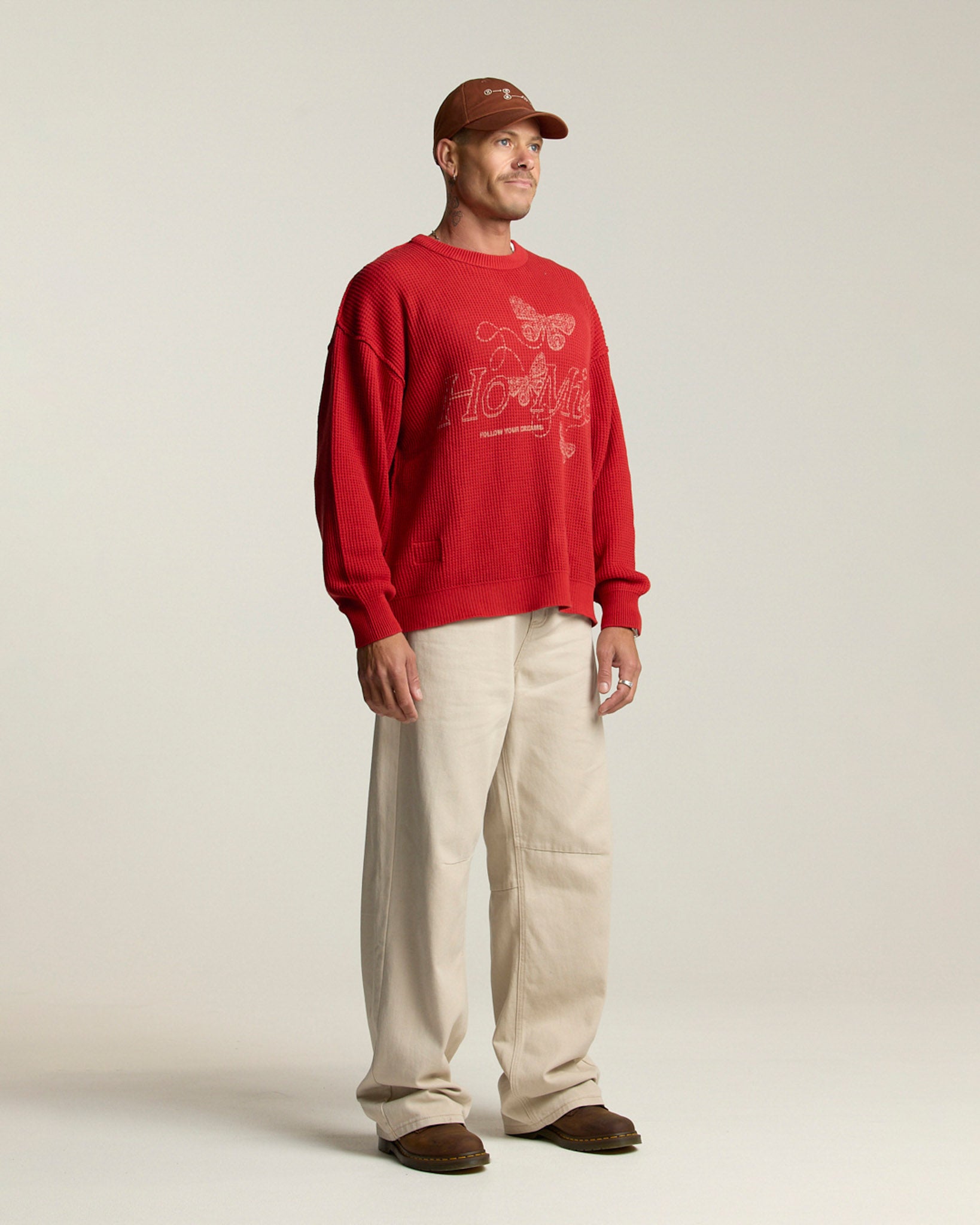 Dreams Waffle Knit - Burnt Orange