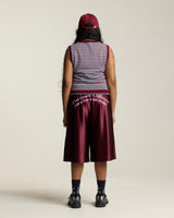 Stripe Knit Tank - Burgundy / Light Blue