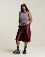 Stripe Knit Tank - Burgundy / Light Blue