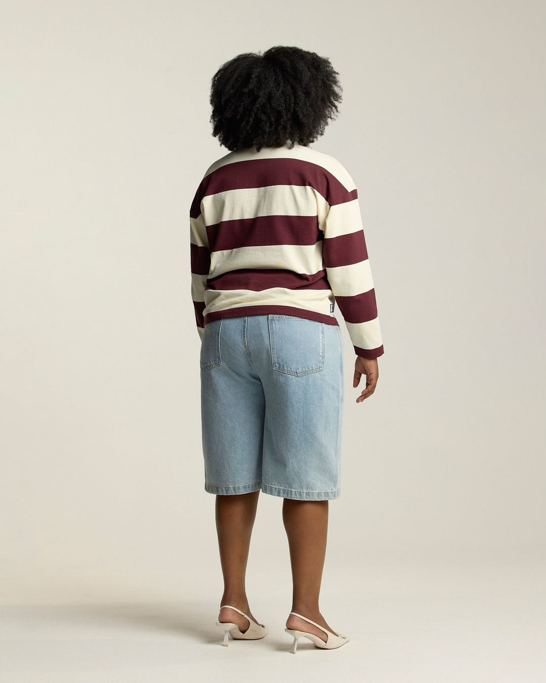 Squiggle Rugby Polo - Cream / Burgundy