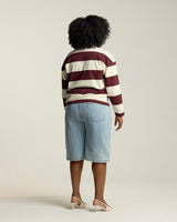 Squiggle Rugby Polo - Cream / Burgundy