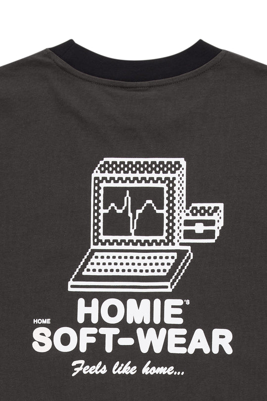Soft-Wear Ringer Tee - Coal