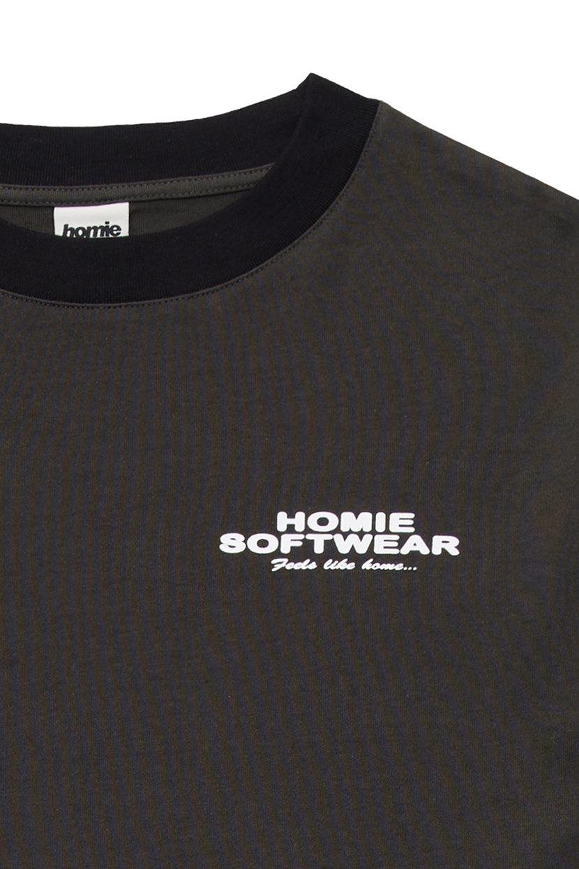 Soft-Wear Ringer Tee - Coal