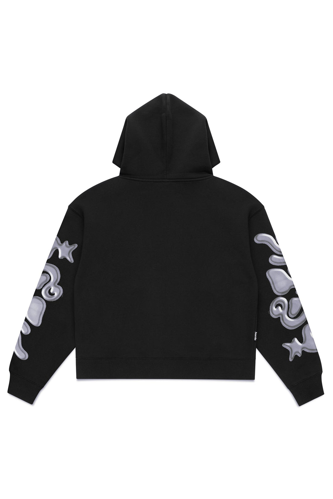 Ooze Cropped Zip Hoodie - Black