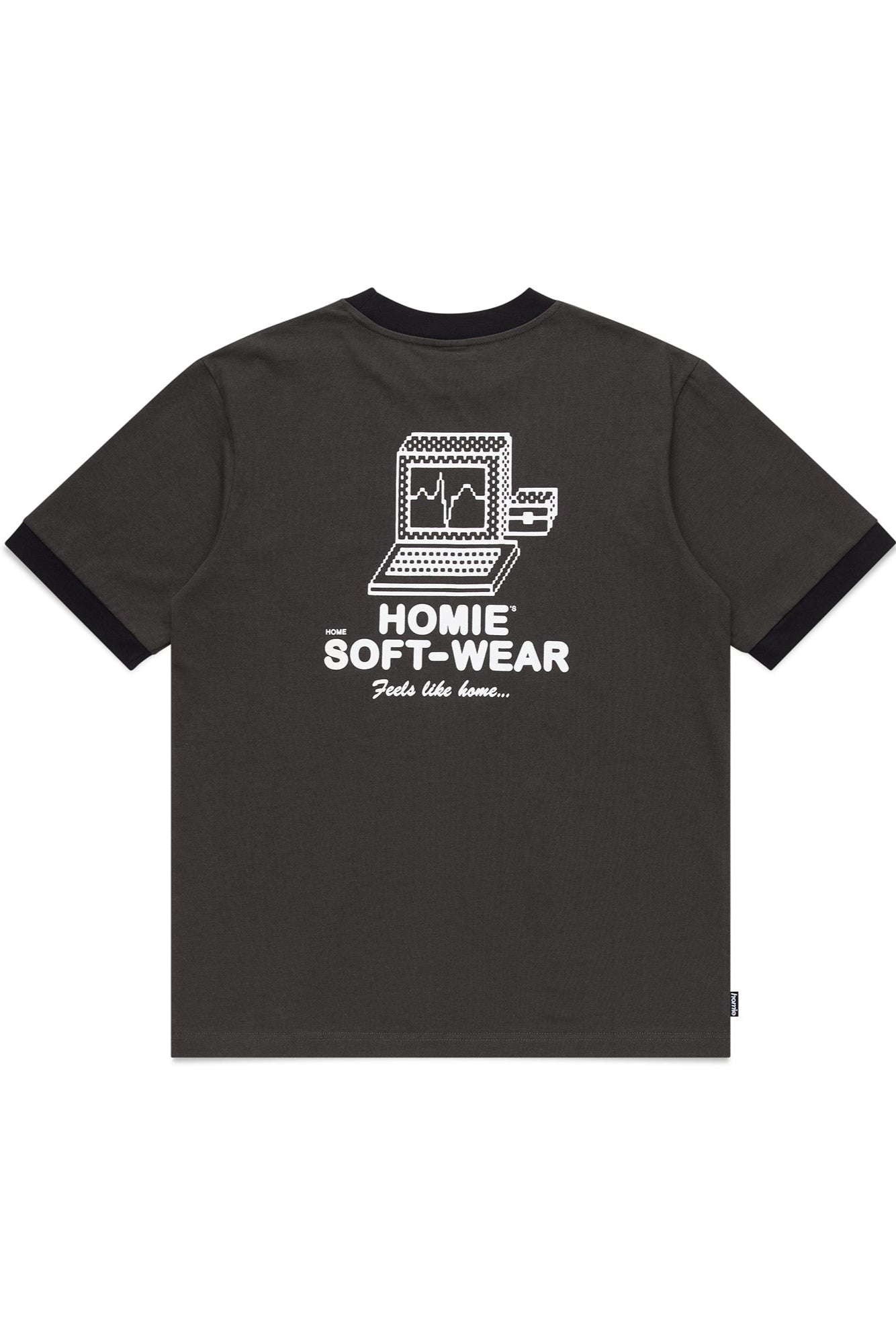 Soft-Wear Ringer Tee - Coal