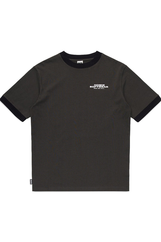 Soft-Wear Ringer Tee - Coal