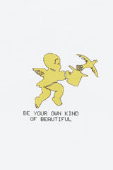Be Free Baby Tee - White / Light Blue