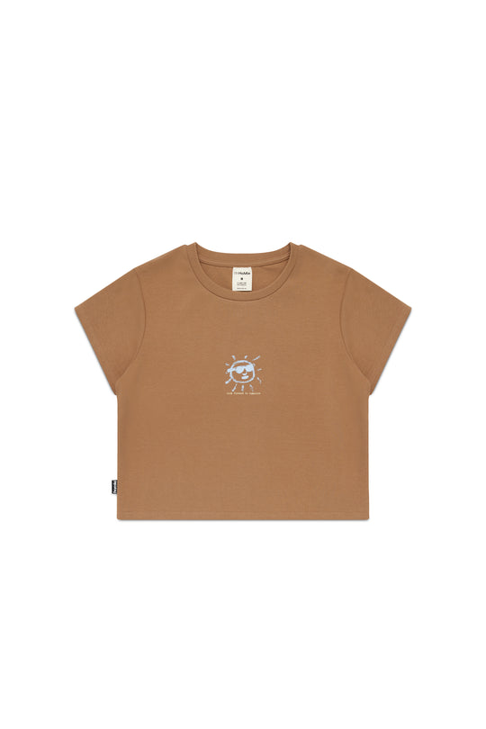 Looking Forward Baby Tee - Light Brown