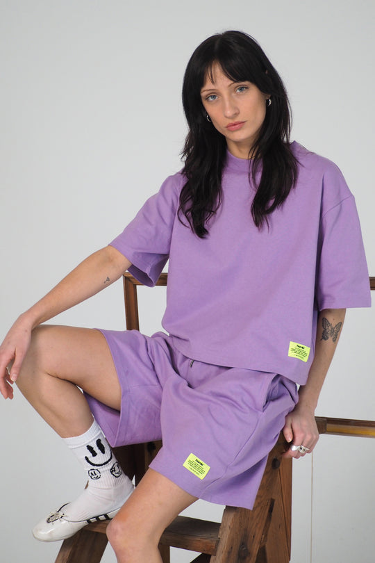 Heavy Weight Cropped Tee - Lilac