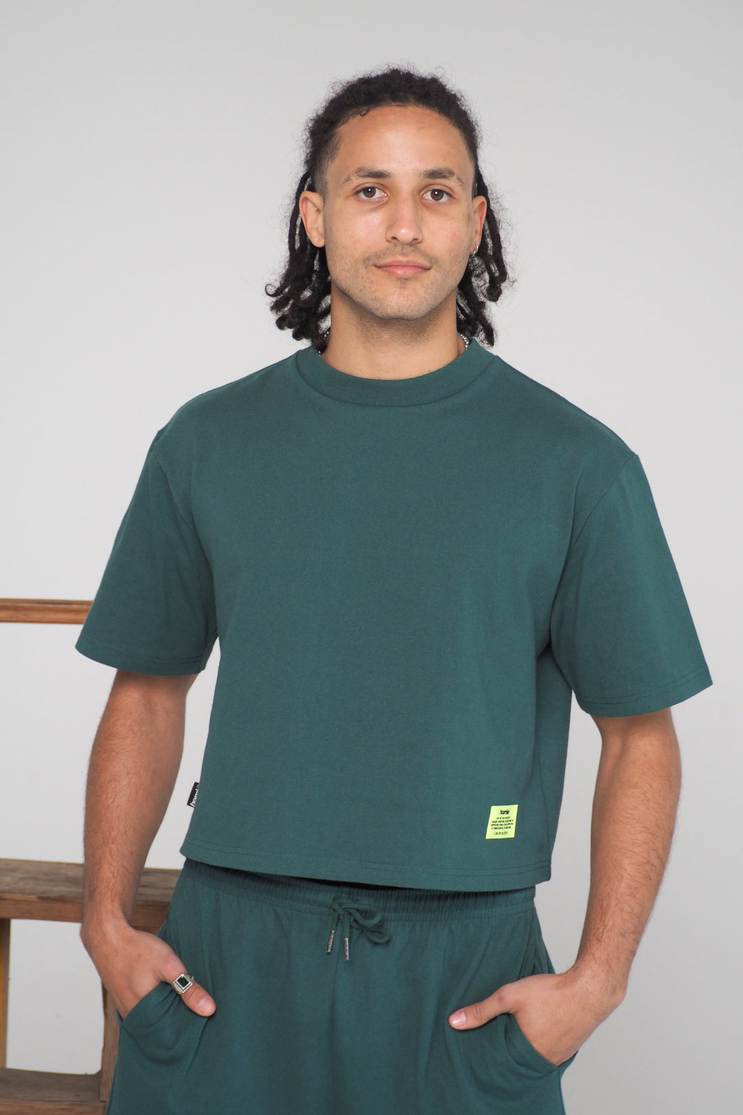 Heavy Weight Cropped Tee - Forest Green