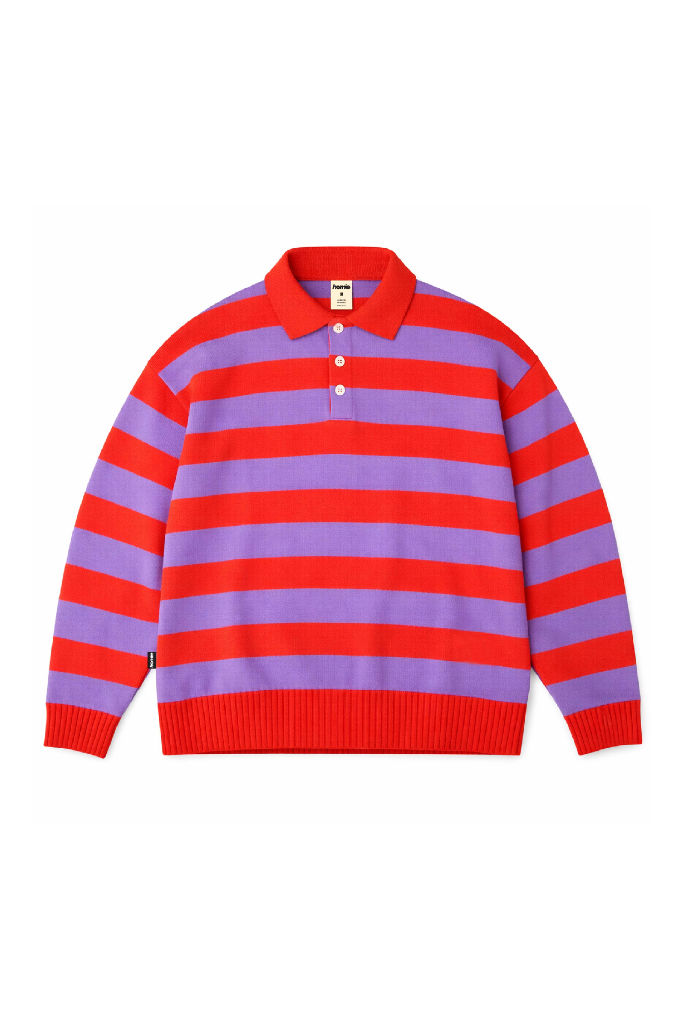 Knitted Rugby - Lilac / Blood Orange