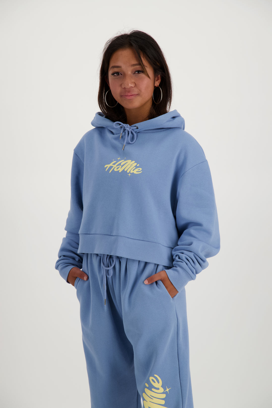 HoMie Crop Hoodie- Vista Blue