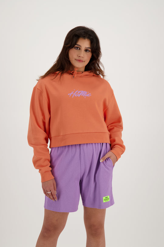 HoMie Crop Hoodie- Tangerine