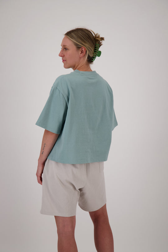 Heavy Weight Cropped Tee - Sage