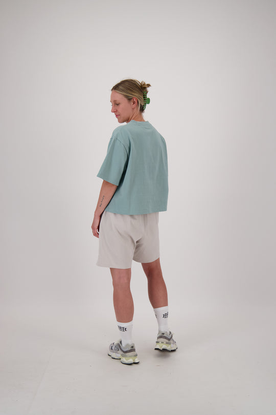 Heavy Weight Cropped Tee - Sage