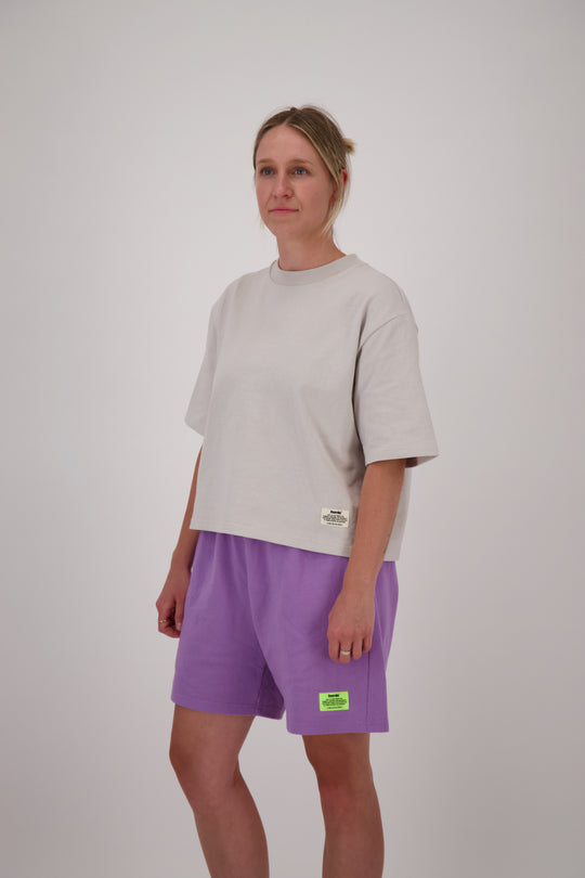 Heavy Weight Cropped Tee - Dove Grey