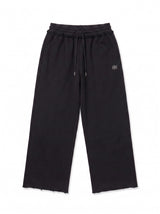 Wide Leg Monogram Trackpants - Black