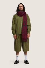 Venation Scarf - Black / Maroon