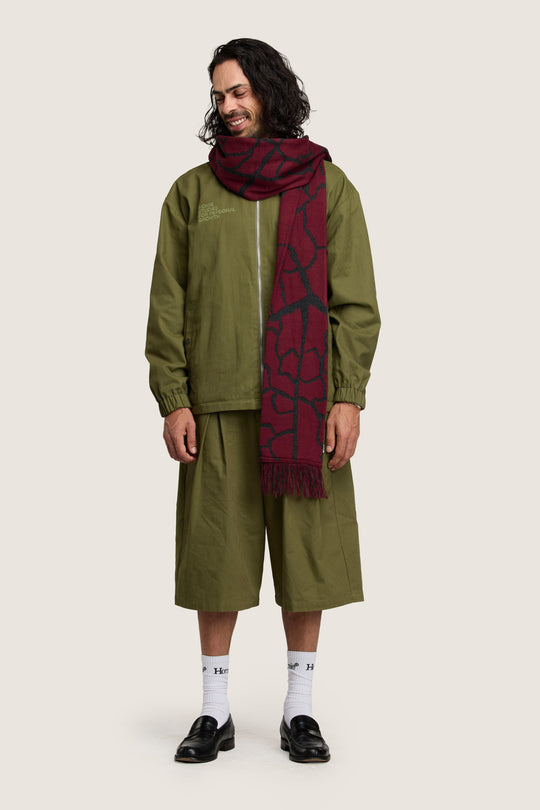 Venation Scarf - Black / Maroon