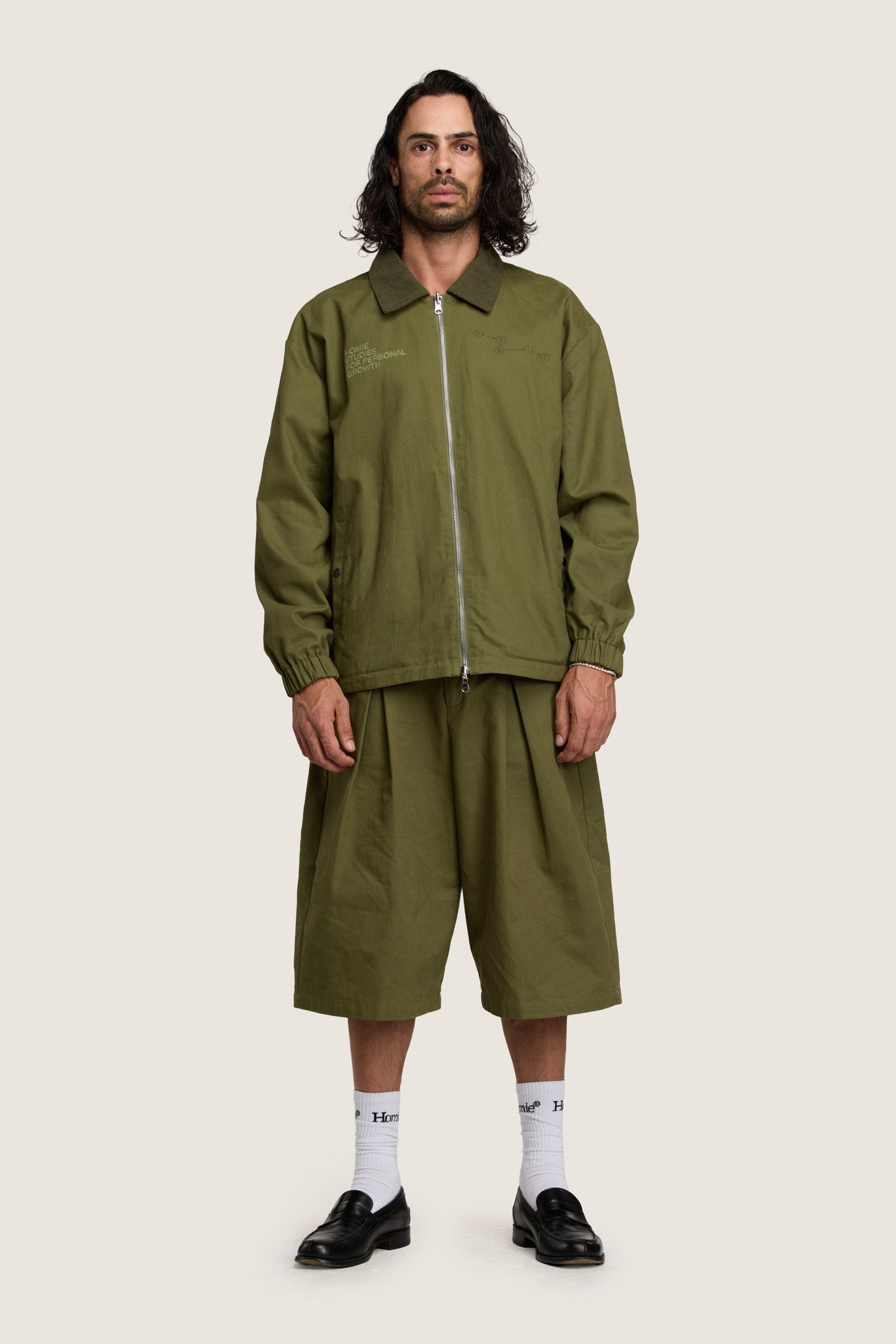 Personal Growth Longline Shorts - Khaki