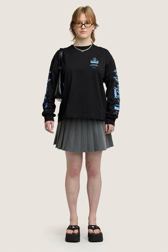Heather Mini Skirt - Charcoal