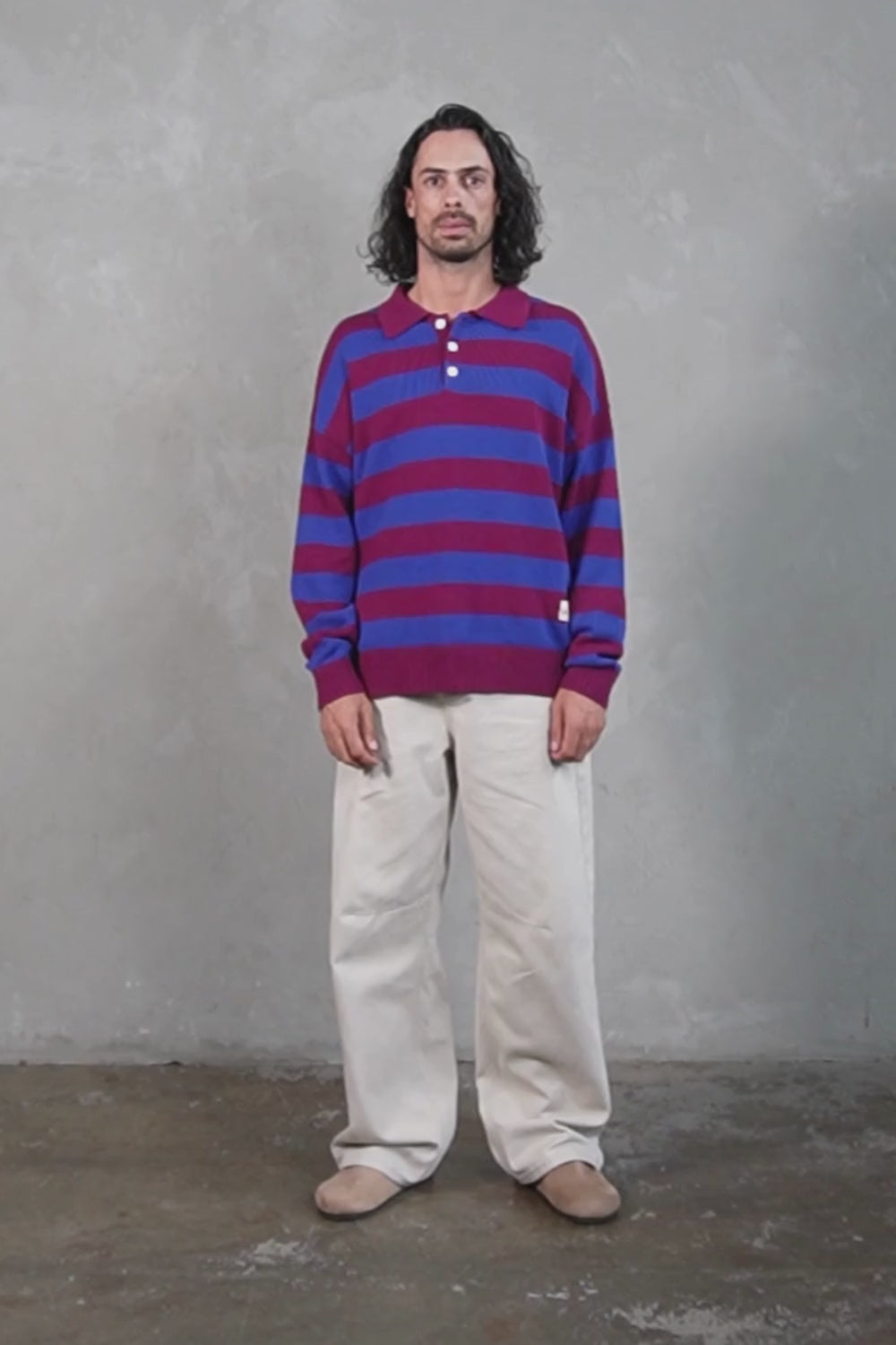 Knitted Rugby - Blue / Maroon