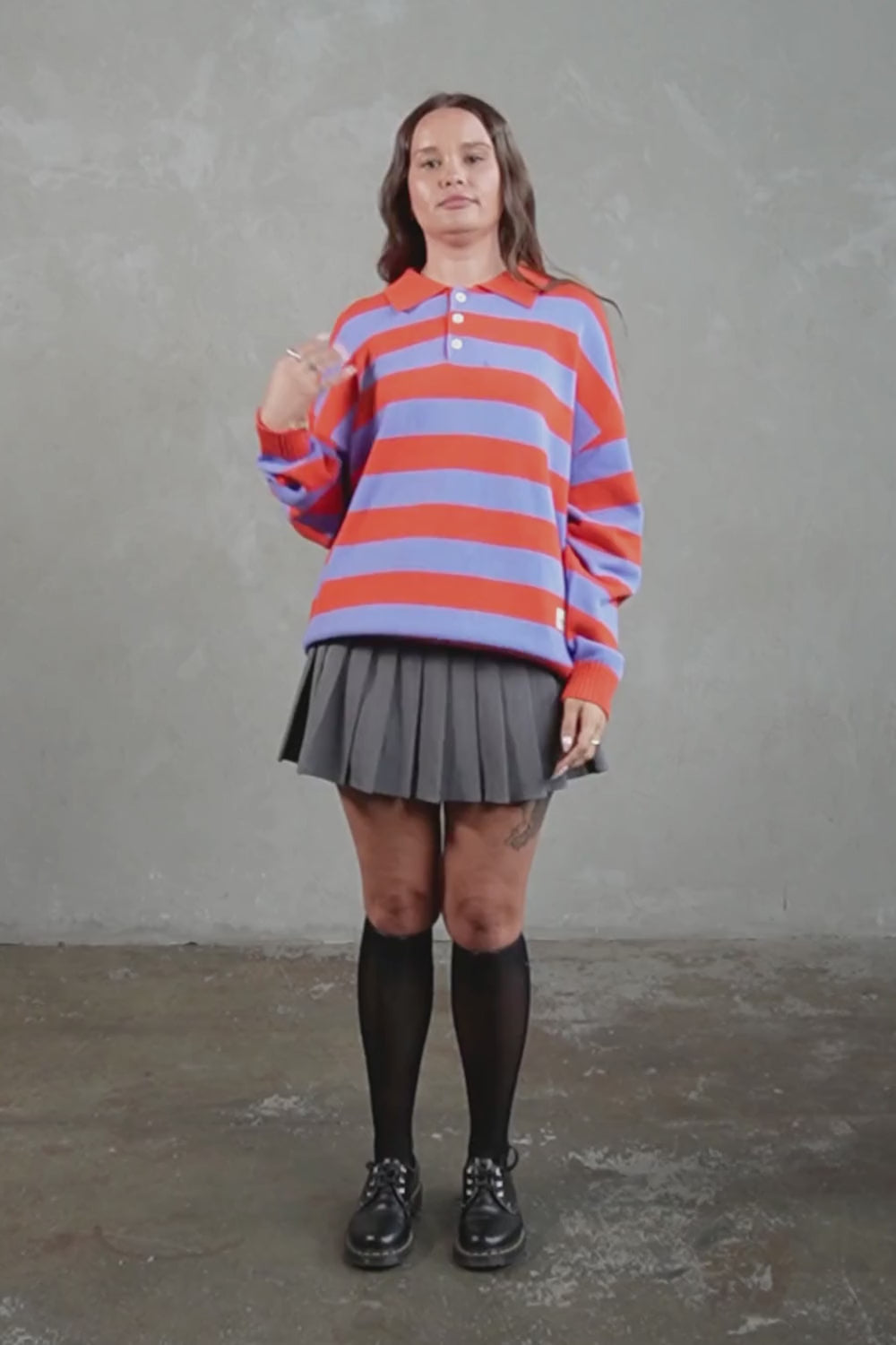 Knitted Rugby - Lilac / Blood Orange