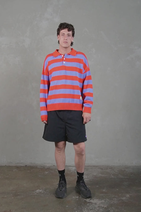 Knitted Rugby - Lilac / Blood Orange