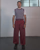 Stripe Knit Tank - Burgundy / Light Blue