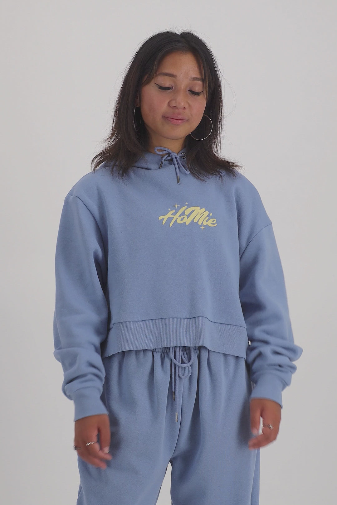 HoMie Crop Hoodie- Vista Blue