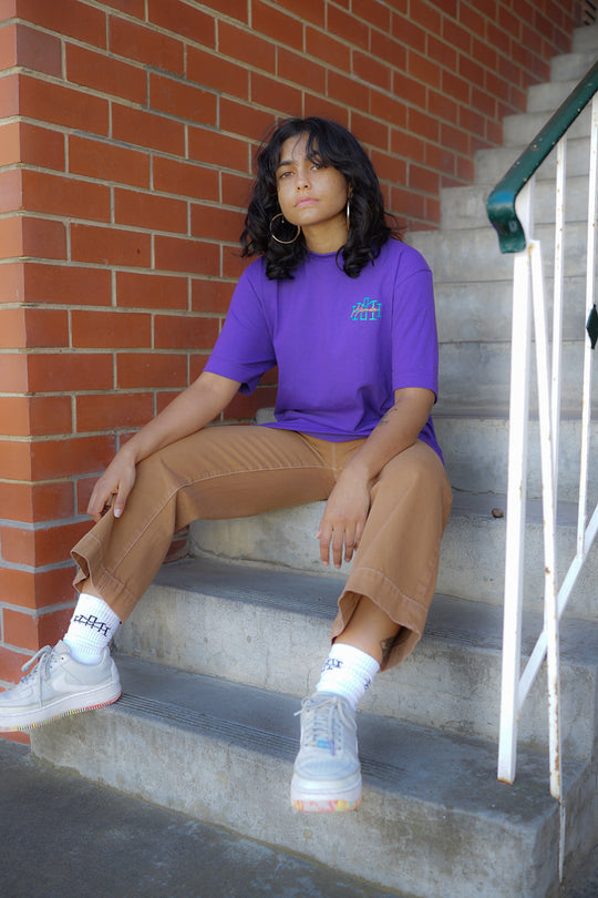 Monogram script tee - Purple