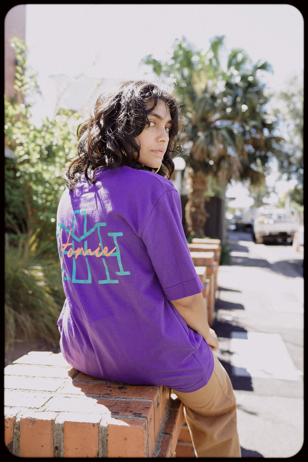 Monogram script tee - Purple