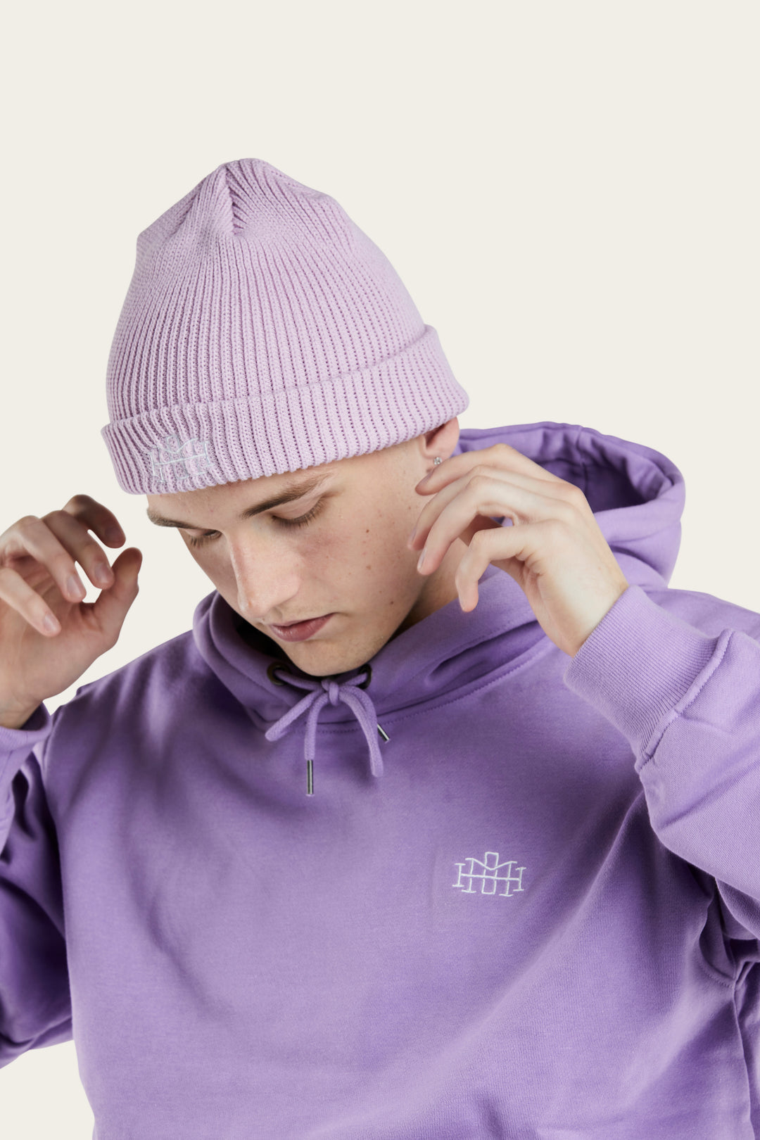 Monogram Beanie - Lilac