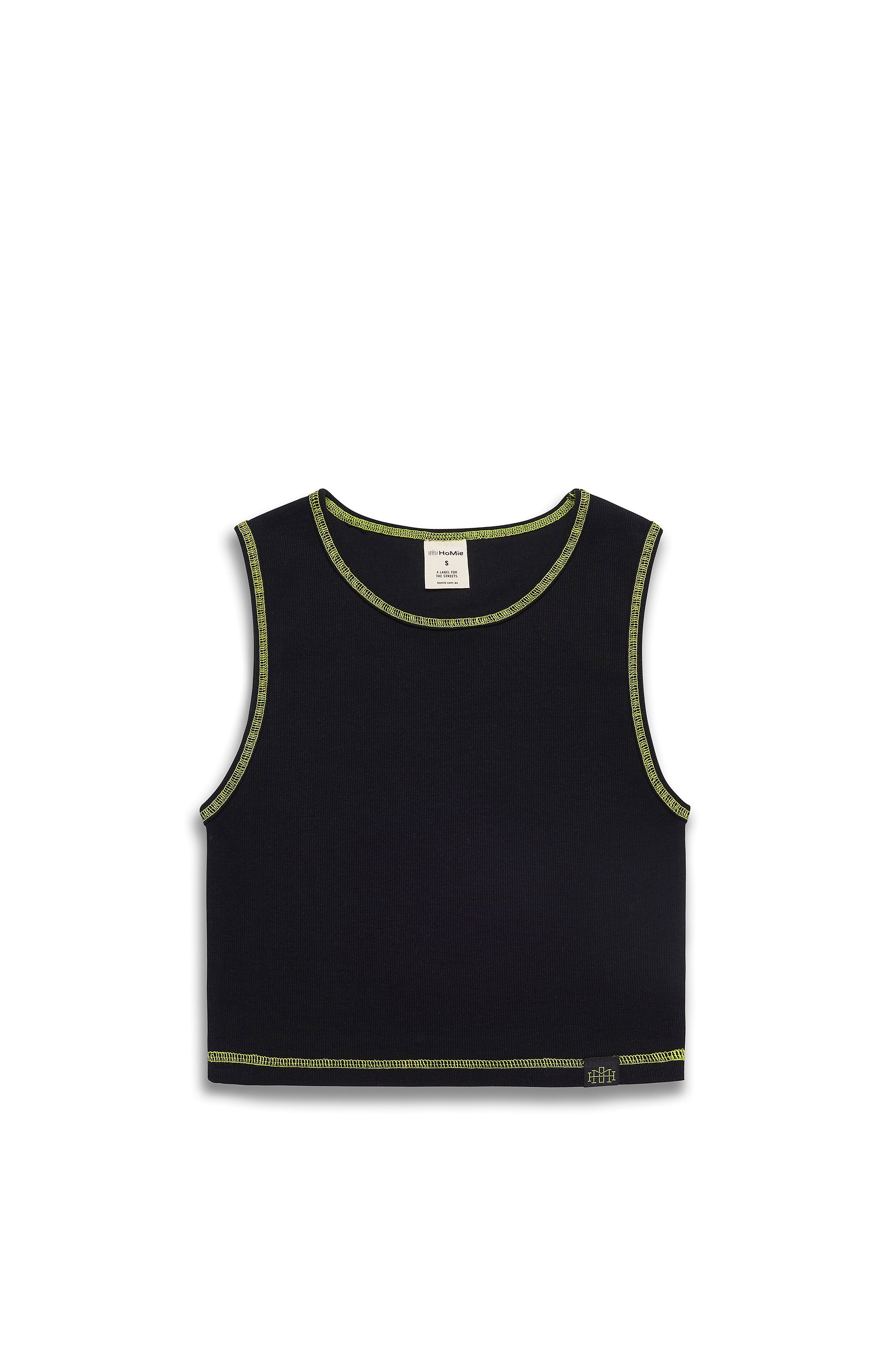 Cropped Ribbed Tank - Black (XS, L)
