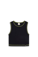 Cropped Ribbed Tank - Black (XS, L)