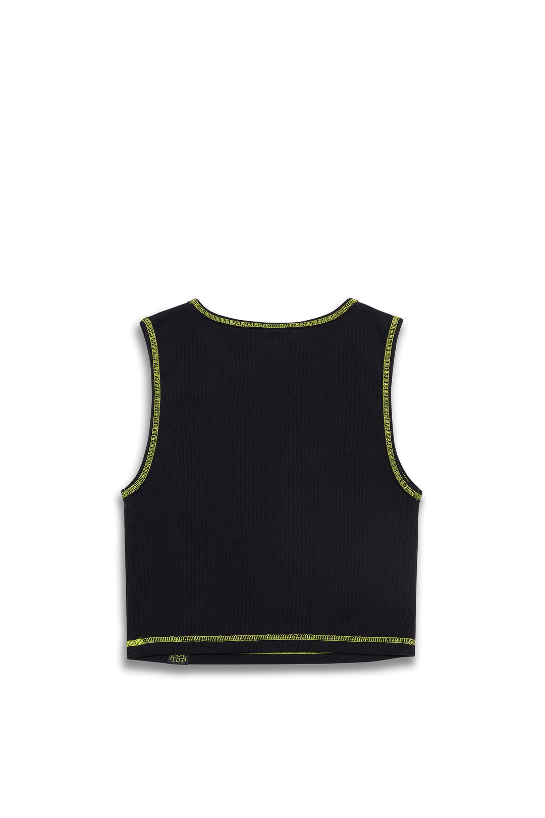 Cropped Ribbed Tank - Black