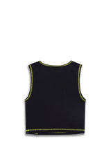Cropped Ribbed Tank - Black (XS, L)