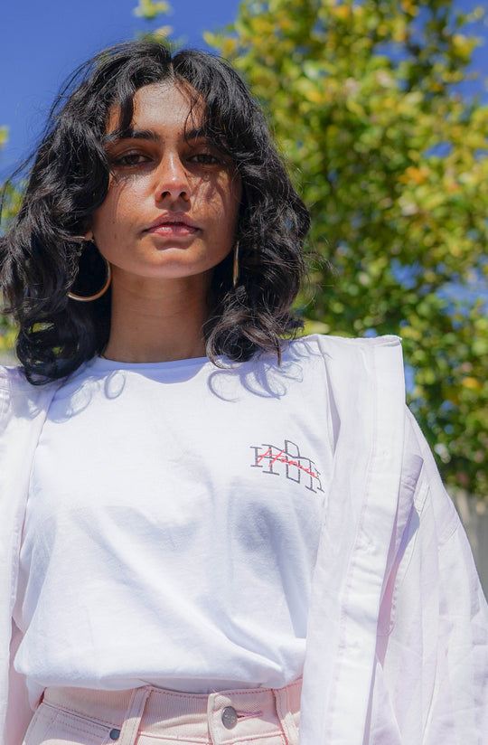 Monogram script tee - White